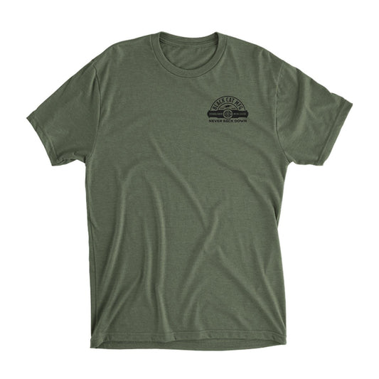 Never Back Down T-Shirt - Black Cat MFG - T-Shirt