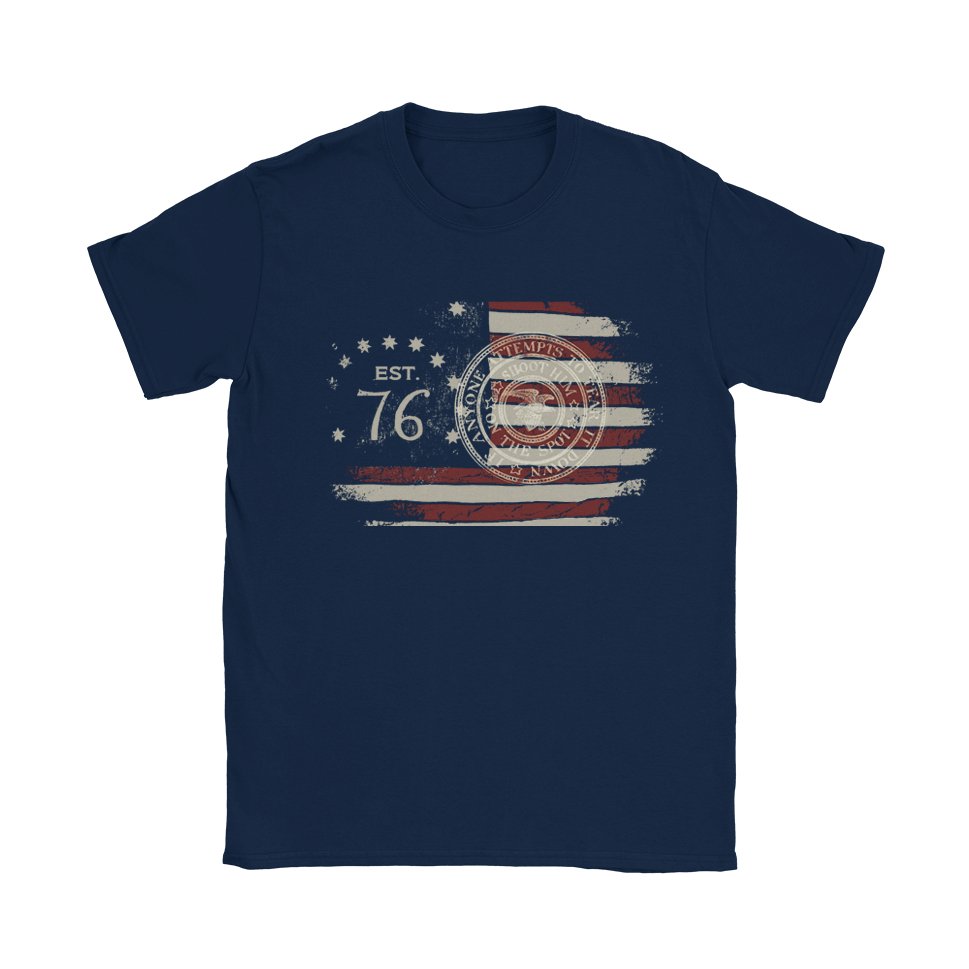 76 American Flag T-Shirt - Black Cat MFG - T-Shirt