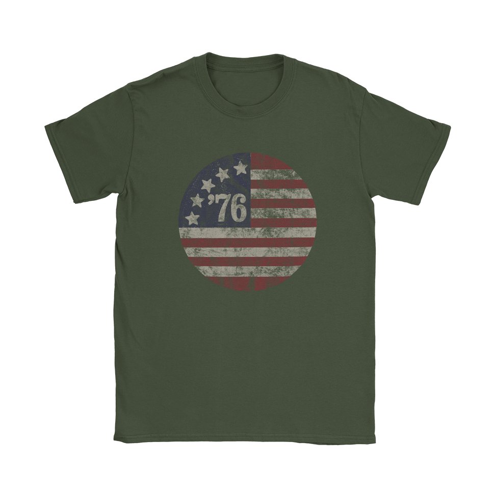 '76 Round American T-Shirt - Black Cat MFG - T-Shirt