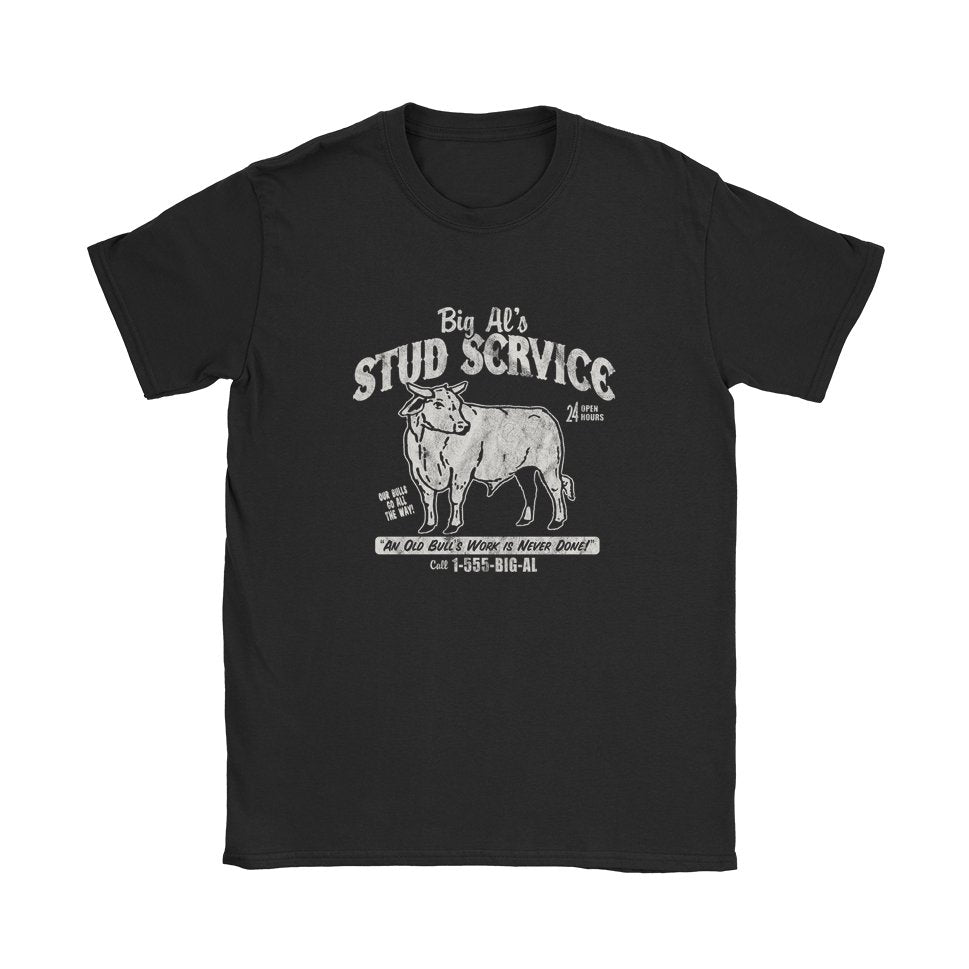 Big Al's Stud Service T-Shirt - Black Cat MFG -