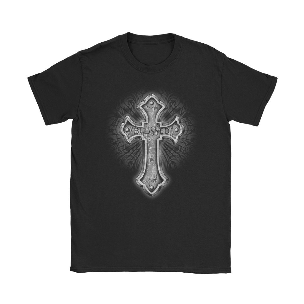Blessed Cross T-Shirt - Black Cat MFG -