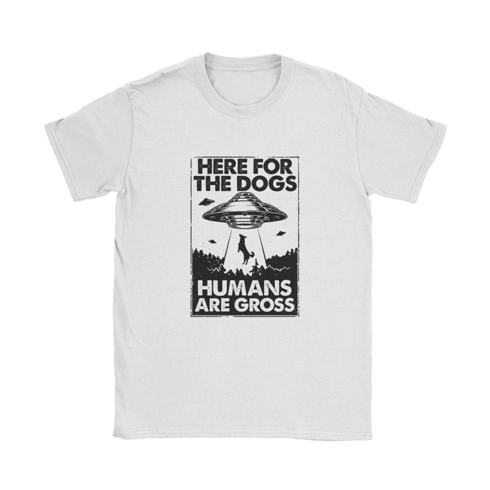 Here For The Dogs T-Shirt - Black Cat MFG -