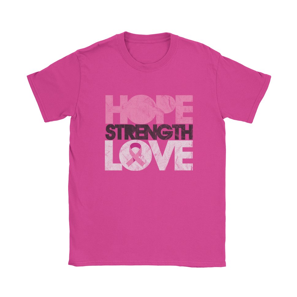 Hope Strength Love T-Shirt - Black Cat MFG -