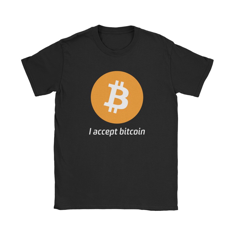 I accept bitcoin T-Shirt - Black Cat MFG -