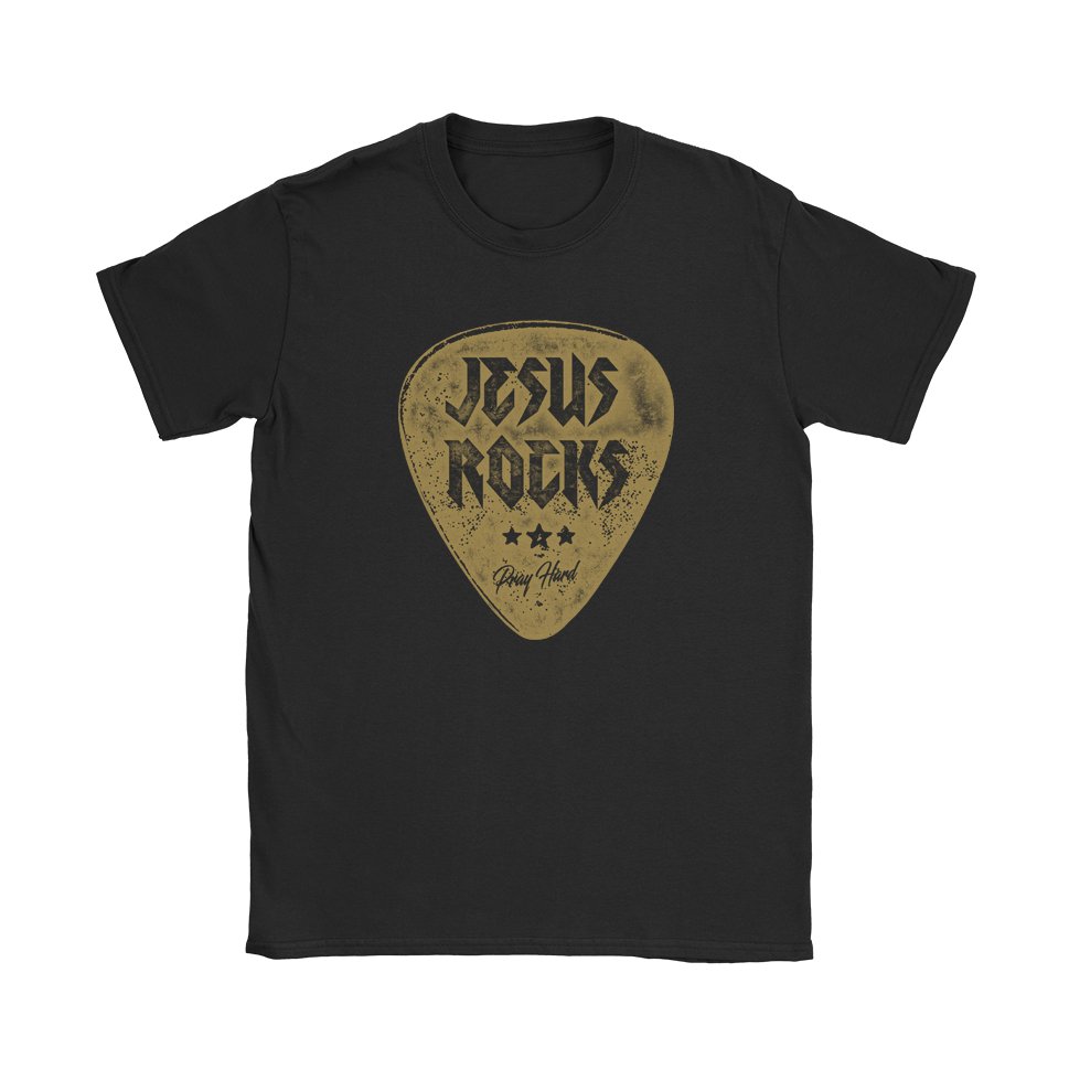 Jesus Rocks T-Shirt - Black Cat MFG -