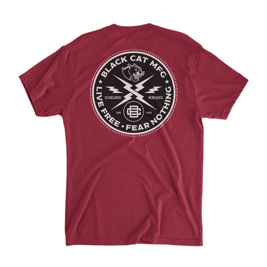 Live Free Lightning T-Shirt - Black Cat MFG - T-Shirt