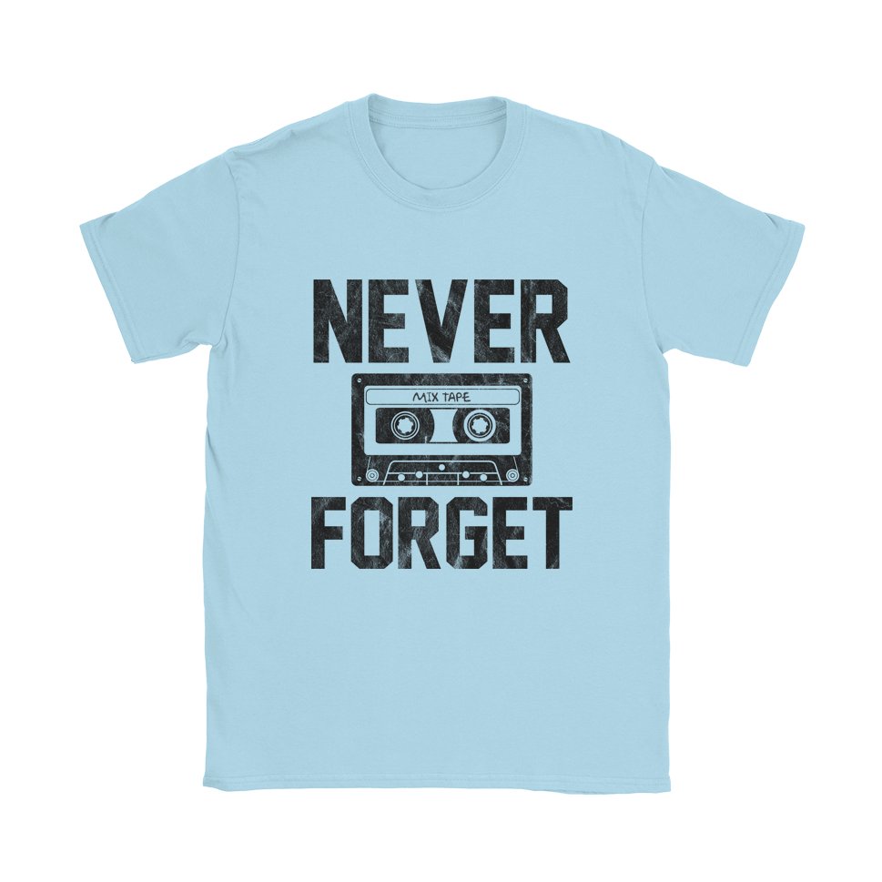Never Forget Cassette Tape T-Shirt - Black Cat MFG -