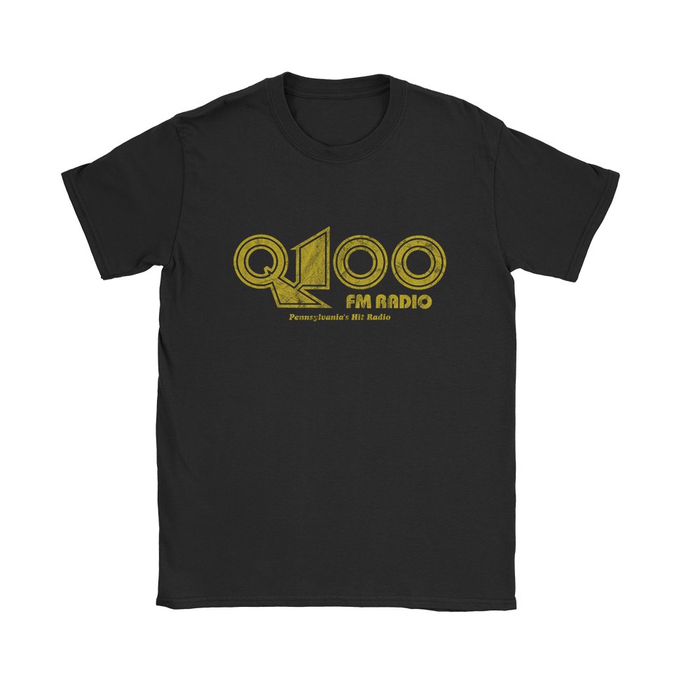 Q100 FM Radio T-Shirt - Black Cat MFG -