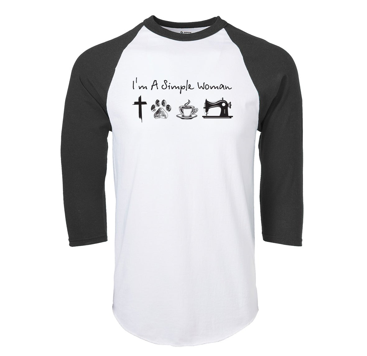 Simple Woman Raglan Baseball Shirt - Black Cat MFG - T-Shirt