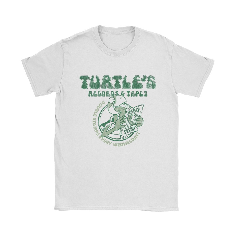 Turtle's Records And Tapes - Double Stamps T-Shirt - Black Cat MFG -