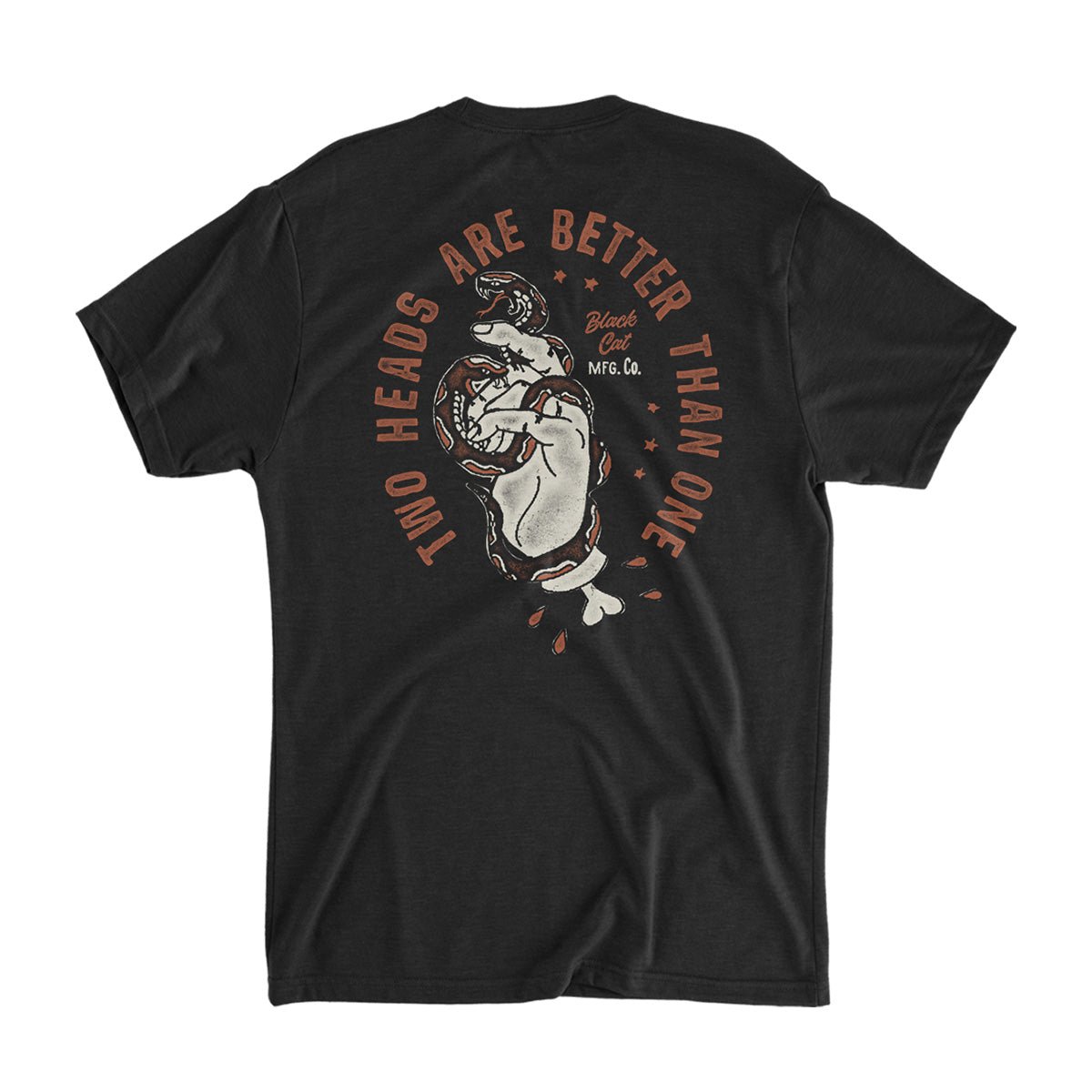 Two Heads T-Shirt - Black Cat MFG - T-Shirt