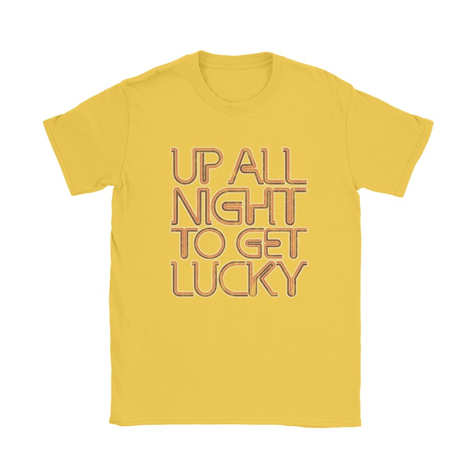 Up All Night To Get Lucky T-Shirt - Black Cat MFG -